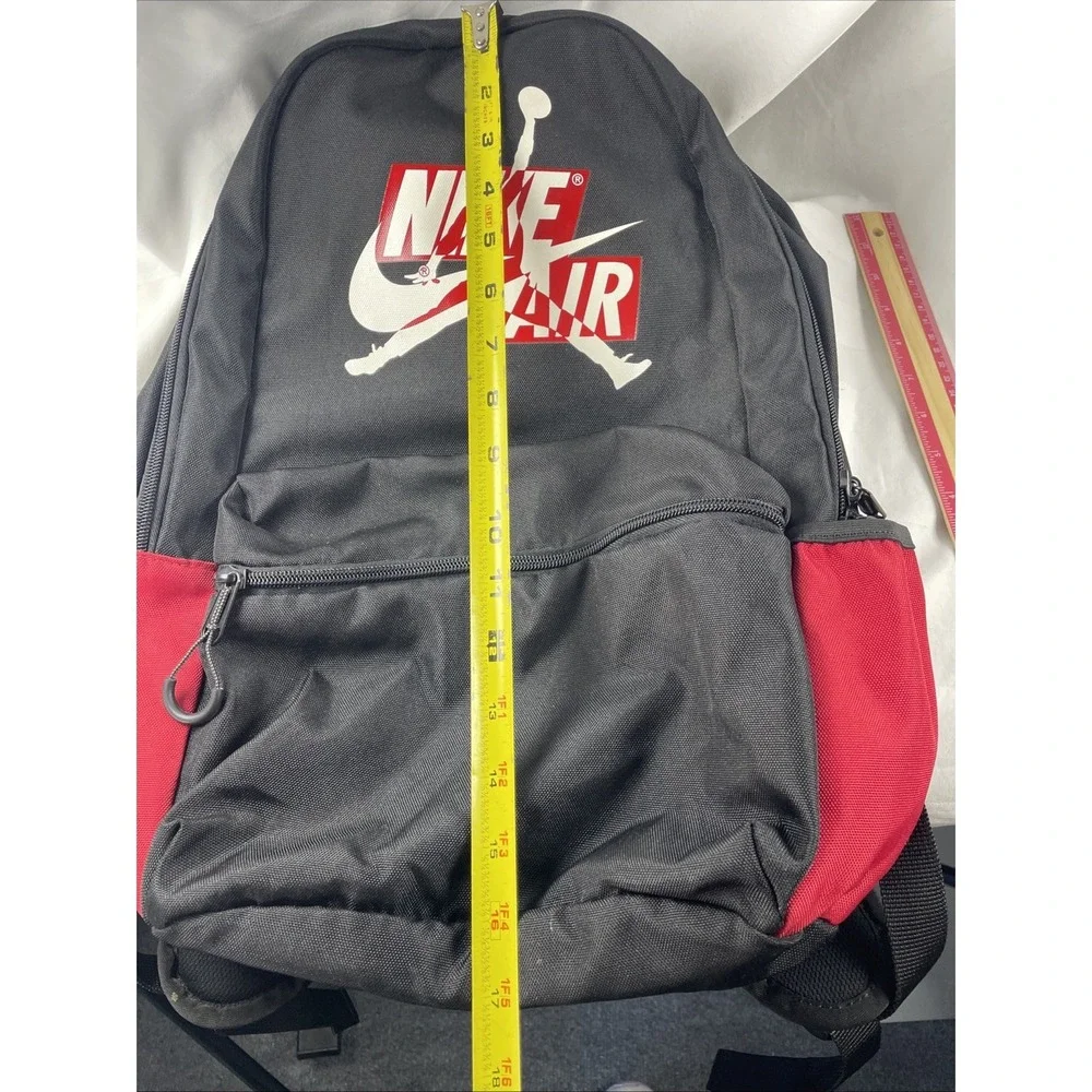 Nike Jordan Jumpman Classics Black Red Large Backpack‎ Zipper Pockets Nike Air